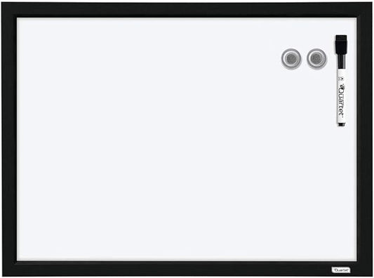 Quartet Magnetic Whiteboard, 17 x 23 inches White Board, Dry Erase Board, Black Frame (MWDW1723M-BK)