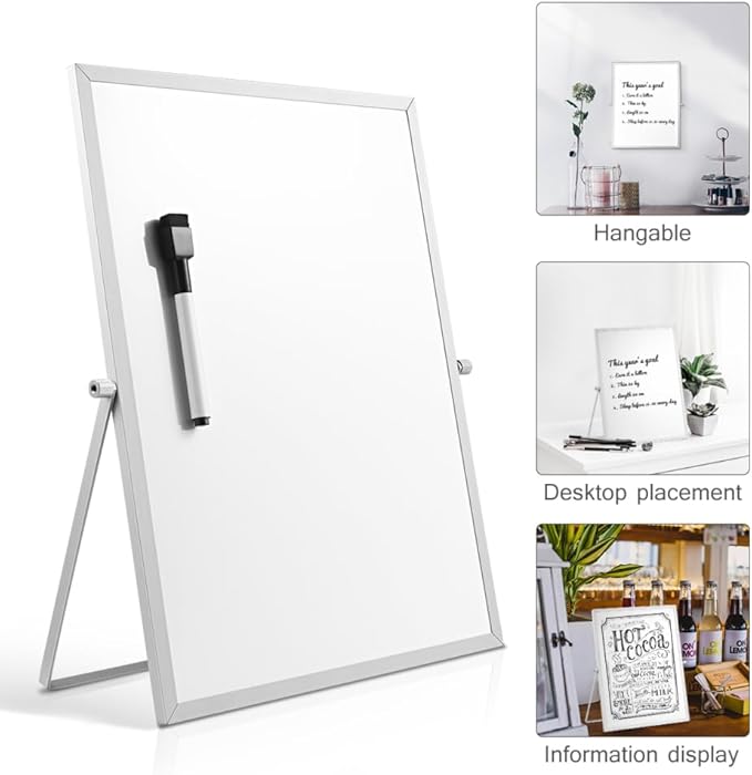 STOBOK 1Pc Dry Erase Board with Stand, Magnetic Dry Erase Board Magnetic Whiteboard Easel Desktop Tabletop Whiteboard for Home, Office, School, 11 x 14 Inch