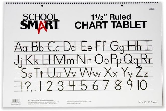 School Smart-85337 Chart Tablet, 24 x 16 Inches, 1-1/2 Inch Skip Line, 25 Sheets - White