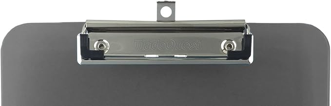 Trade Quest Plastic Clipboard Opaque Color Letter Size Low Profile Clip (Pack of 6) (Gray)