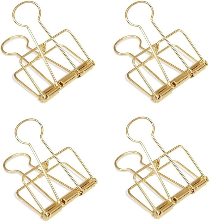 4Pcs Golden Hollow Out Long Tail Wire Binder Clips Paper Binder Clip Binder and Paper Clips Small in Size and Light in Weight Clips
