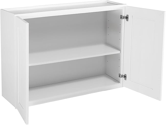 Design House Brookings Shaker Unassembled Wall Kitchen Cabinet W3324, 33 W x 12 D x 24 H, Painted White with Sherwin Williams®, Solid Wood – Design House, 561605