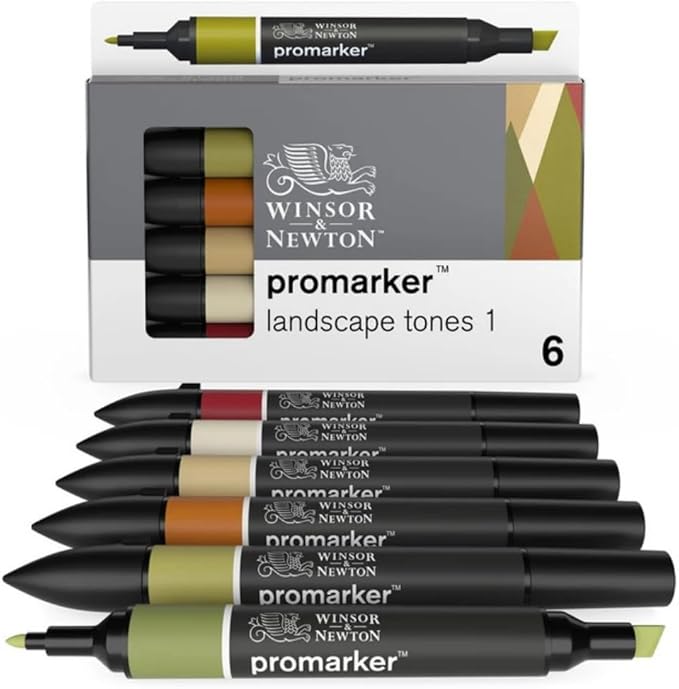 Winsor & Newton ProMarker Set, 6 Count, Landscape