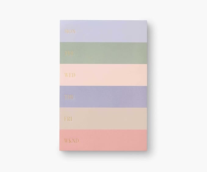 RIFLE PAPER CO. Large Weekly Memo Notepad 65 Tear-Off Pages, Manage Important Tasks, Jot Down a To-Do List, or Leave a Sweet Message with our Illustrated Notepads (9" L x 6" W), Muted Color Block