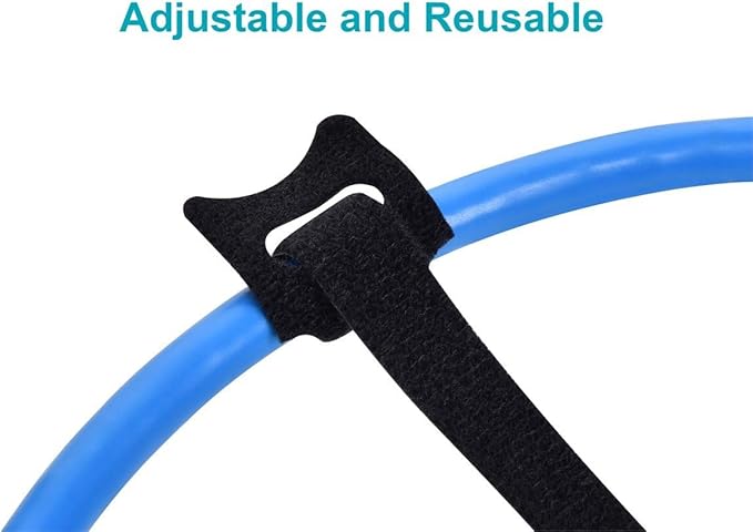 Monoprice Hook & Loop Fastening Cable Ties 6inch, 100pcs/Pack - Black