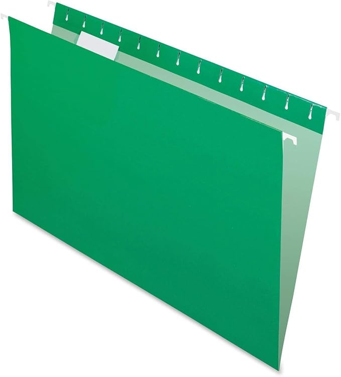 Pendaflex Recycled Hanging Folders, Legal Size, Bright Green, 1/5 Cut, 25/BX (81630)