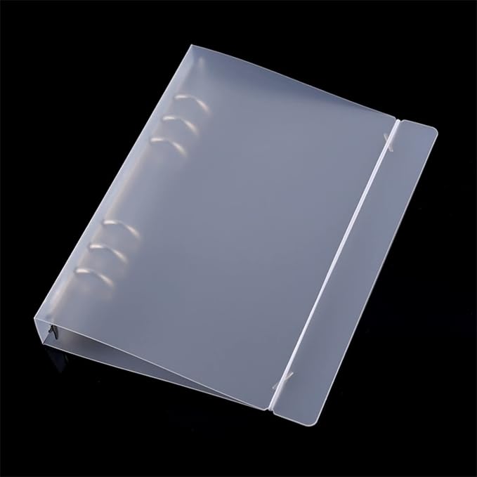 A5 6 Ring Binder Cover Clean Transparent Soft PVC for Refillable Notebook Shell withMatte surfaceforStamp & Die Storage