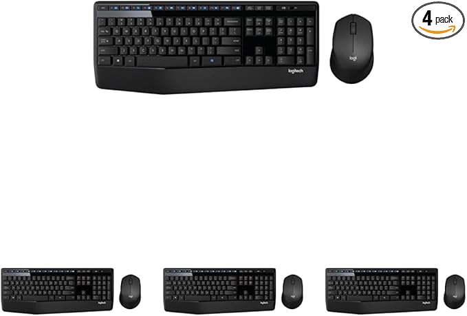 Logitech MK345 Wireless Keyboard and Mouse Combo | Palm Rest | 2.4 GHz | USB Receiver | Black