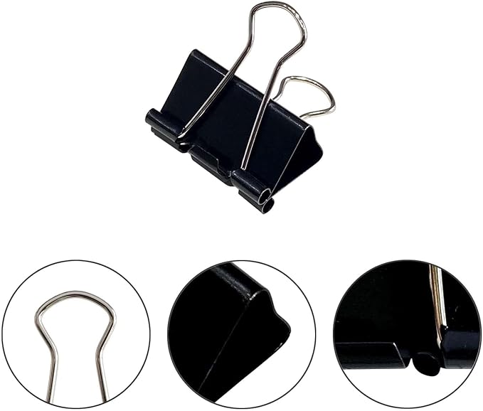 40Pcs Medium Binder Clips, 1.25 inch(32mm), Paper Clamps Medium Size for Office Supplies, Black