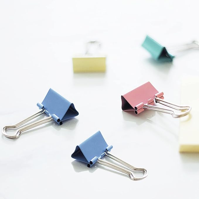 120 Pack Binder Clips 0.75 Inch, Small Paper Clamps, Assorted Color Mini Clips for Office Supplies, Home, School and Business