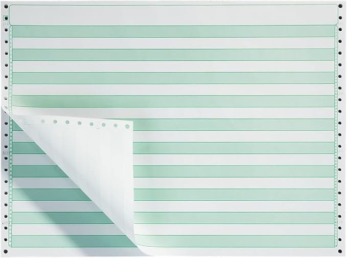 Staples Green Bar Computer Paper, 14 7/8" x 11", 20lb, 2,700/Box, For Office, School & Home