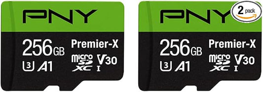 PNY 256GB Premier-X Class 10 U3 V30 microSDXC Flash Memory Card 2-Pack