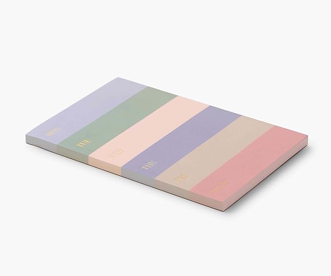 RIFLE PAPER CO. Large Weekly Memo Notepad 65 Tear-Off Pages, Manage Important Tasks, Jot Down a To-Do List, or Leave a Sweet Message with our Illustrated Notepads (9" L x 6" W), Muted Color Block