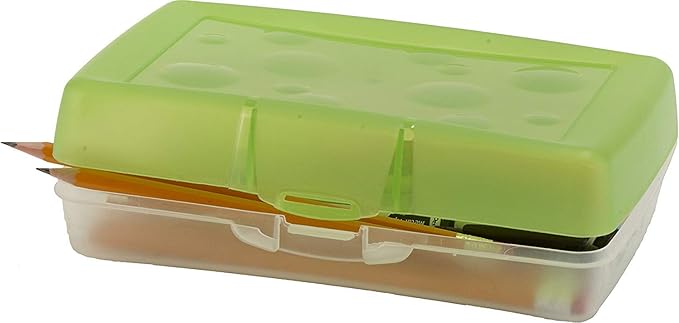 Storex Pencil Box, 8.38" X 5.63" X 2.5", Randomly Assorted Colors
