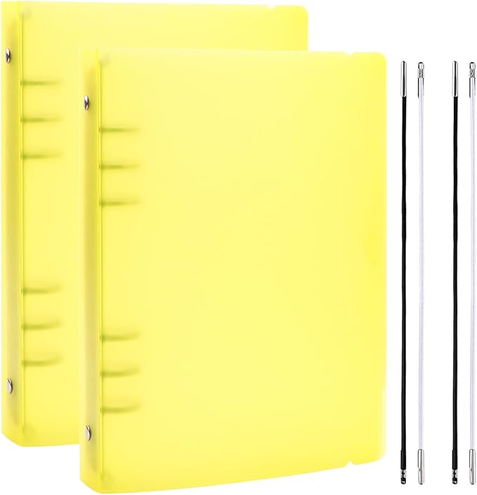 BAOFALI 2Pcs/Set A5 6 Ring Binder Cover Clean Transparent Soft PVC for Refillable Notebook Shell withMatte surfaceforStamp & Die Storage (Yellow)