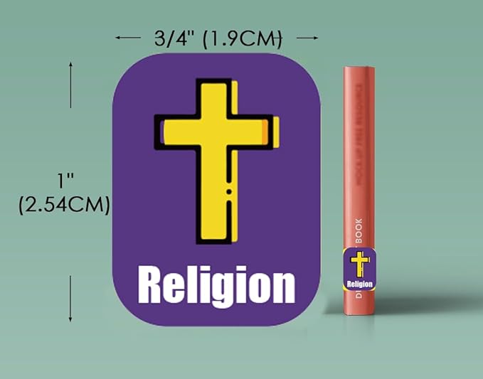 Genre Book Spine Labels for Classroom Library | 450PCS Stickers for Classroom Book Organization (Romance Religion Fiction Military Classics)