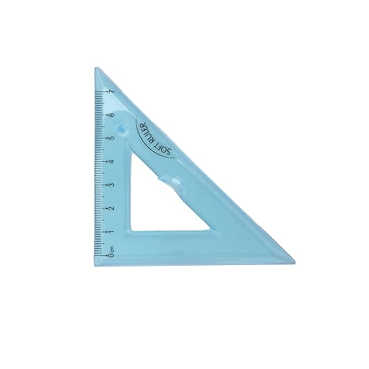 4 Pieces Math Geometry Tool Set Kids Transparent Angle Length Measuring Tools Geometry Set for Kids, Includes Plastic Clear Ruler, Protractor, Triangle for Architects, Engineers