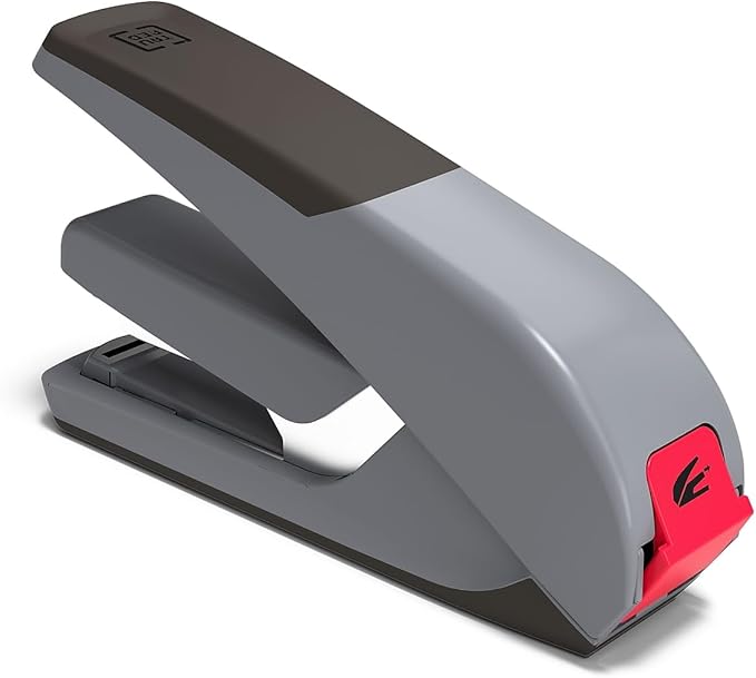 Staples TRU RED One-Touch DX-4 Desk Stapler, Non-Slip, Low-Staple Side Indicator, Rubber Finished Grip, 30-Sheet Capacity, Black/Gray