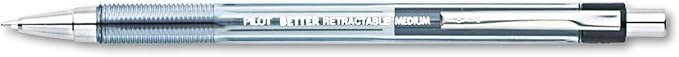 PILOT The Better Ball Point Pen Refillable & Retractable Ballpoint Pens, Medium Point, Black Ink, 12-Pack (30005)