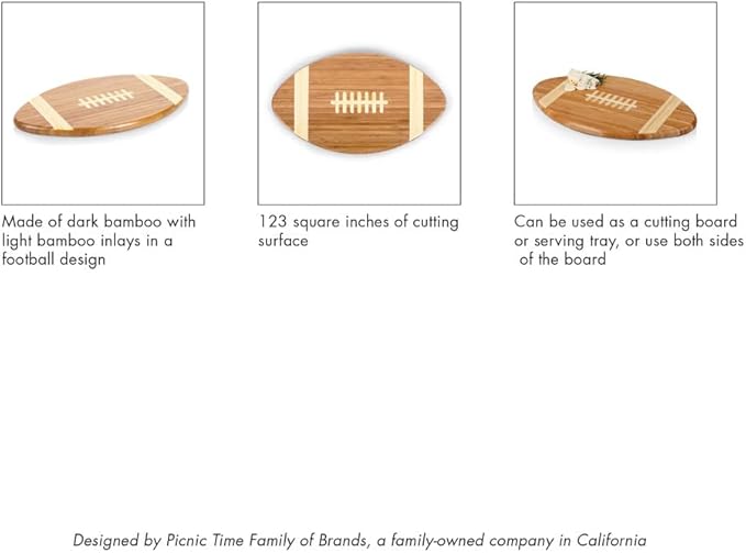 PICNIC TIME NCAA West Virginia Mountaineers Touchdown! Bamboo Cutting Board