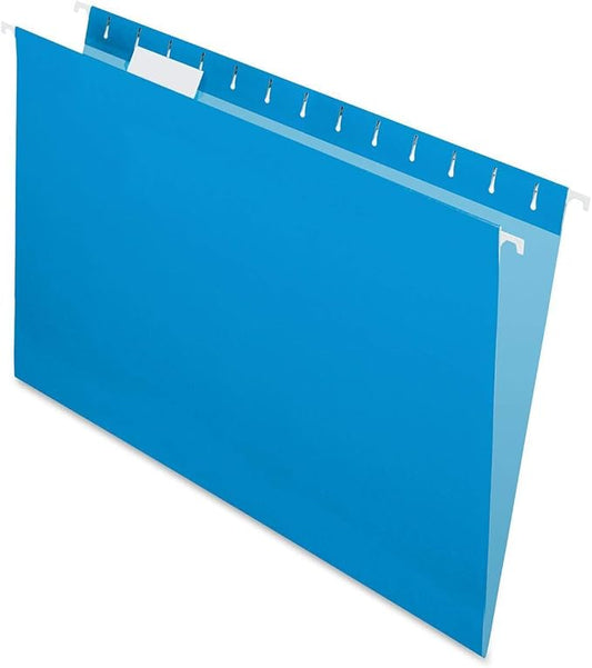 Pendaflex Recycled Hanging Folders, Legal Size, Blue, 1/5 Cut, 25/BX (81623)