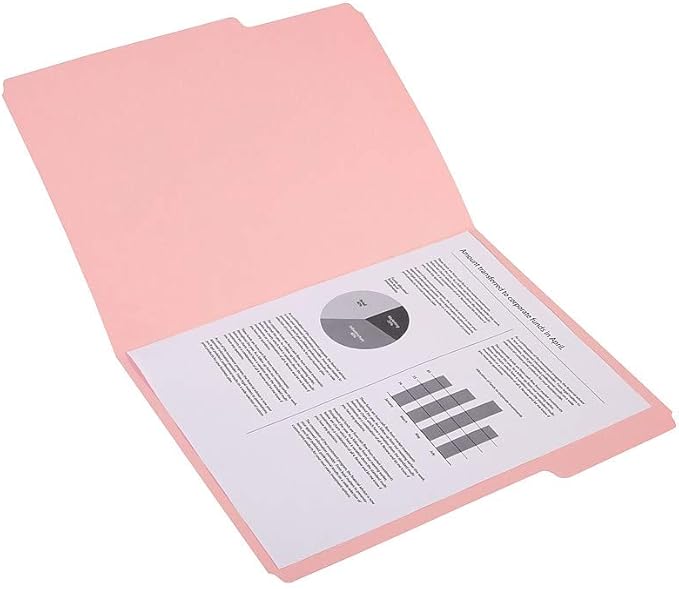 Staples Colored File Folders, Letter Size, 3‑Tab Top‑Tab Design, Assorted Pastel Colors, Durable Paper Stock, 100/Box