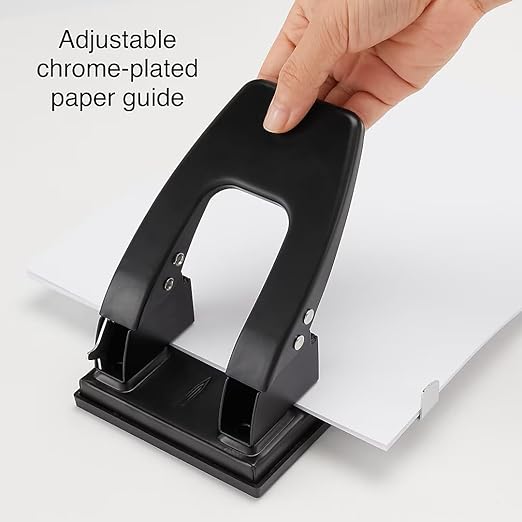Staples 2‑Hole Punch, 28‑Sheet Capacity, Black – Heavy‑Duty Steel Hole Punch