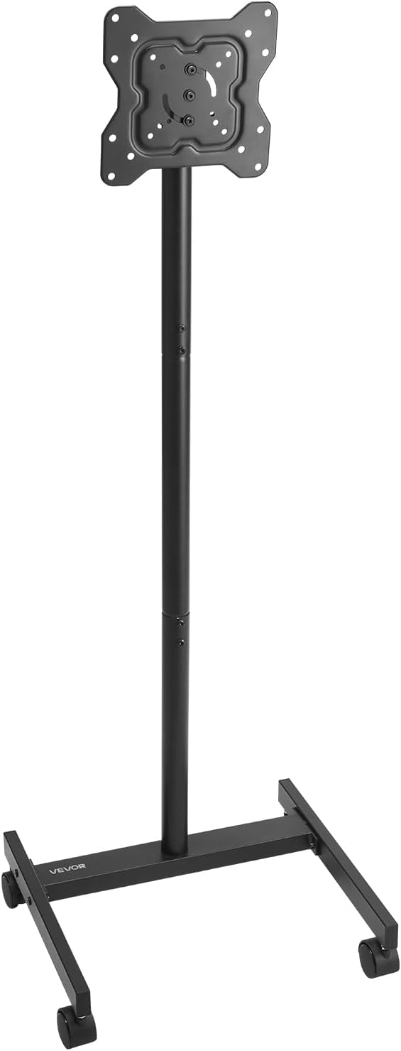 VEVOR Rolling TV Stand, Mobile TV Cart for 17-55 Inch Screens, Portrait to Landscape, Portable TV Stand with Wheels Holds up to 44 lbs for Living Room, Bedroom, Office, Outdoor, Max VESA 200x200mm