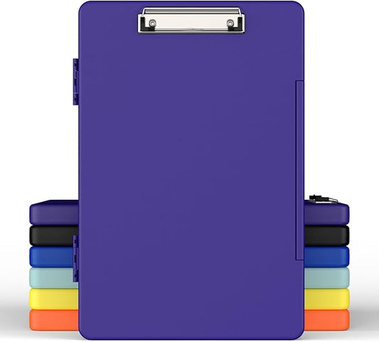 Legal Size Clipboard with Storage, High Capacity 8.5 x 14 Clip Board for Lawers, Folio & Side-Opening, Size 15 x 10 x 1.2 in, Purple