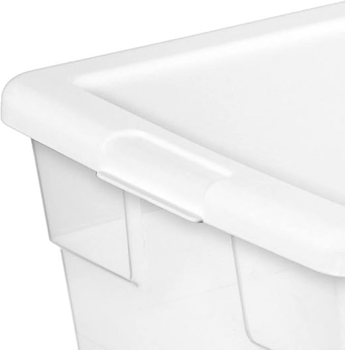 Sterilite? 16 Quart Basic Clear Storage Box with White Lid