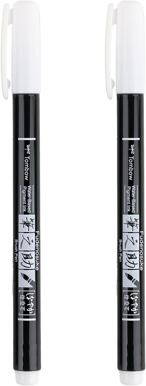Tombow 62040 Fudenosuke Brush Pens, White 2-Pack