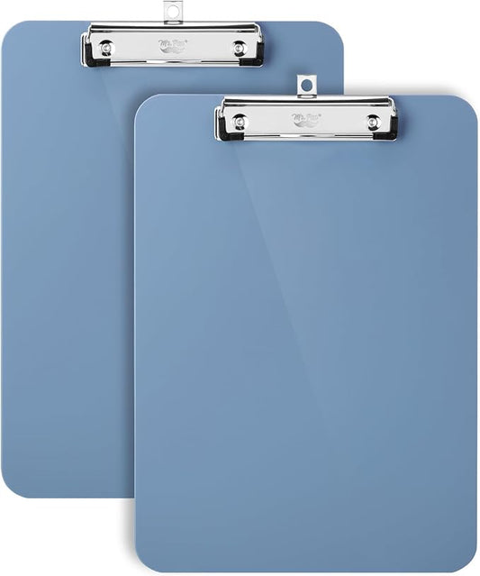 Mr. Pen- Plastic Clipboard, 12.5" x 9", 2 Pack, Gray-Blue Clipboard Plastic, Low-Profile Metal Clip with Retractable Hanging Hole