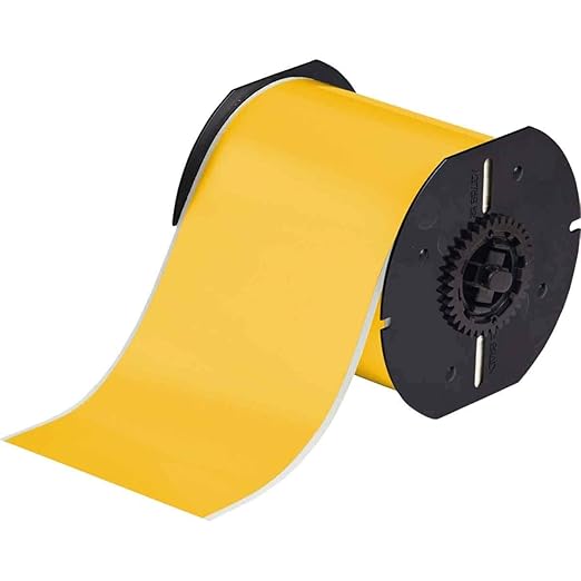 Brady High Adhesion Vinyl Label Tape (B30C-4000-595-YL) - Yellow Vinyl Film - Compatible with BMP30, BBP31, BBP35, and BBP37 Label Printers - 100' Length, 4" Width