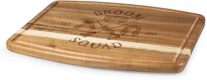 PICNIC TIME Disney Hocus Pocus Sanderson Sisters Ovale Acacia Cutting Board Serving Board Charcuterie Cheese Board with Juice Groove Halloween Kitchen Decor Gift, (Acacia Wood)