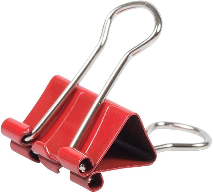 JAM PAPER Colorful Binder Clips - Small - 3/4 Inch (19 mm) - Red Binderclips - 25/Pack