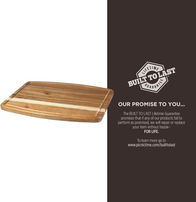 PICNIC TIME Disney Mickey Mouse Christmas Ovale Acacia Cutting Board, Serving Board, Charcuterie Board, (Acacia Wood)