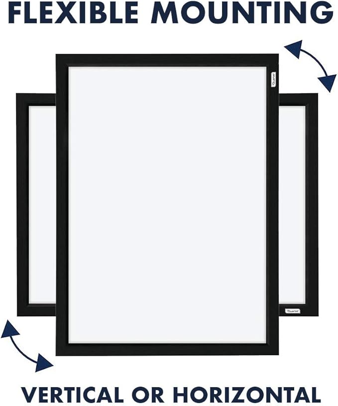 Quartet Whiteboard, Dry Erase Board, Magnetic, 17" x 23", White Board, Black Frame, Includes Dry Erase Markers and Magnets, 4 Pack (MWDW1723M-BK)