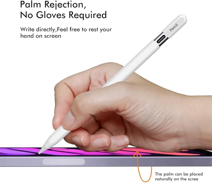 Stylus Pencil Pro Pen for iPad 2024-2025, Tilt Function&Palm Rejection, Stylus Pencil Pro for 2018-2025, White EMR Digital Stylus Marker Plus, Remarkable 2 Marker Plus Alternative