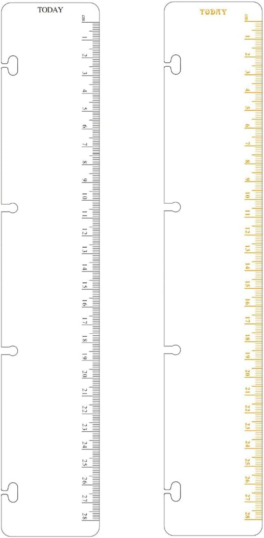 2 Pack A4 4 Holes Page Marker Ruler Plastic Binder Divider for Journal Magazine Notebook (GRuler, A4)