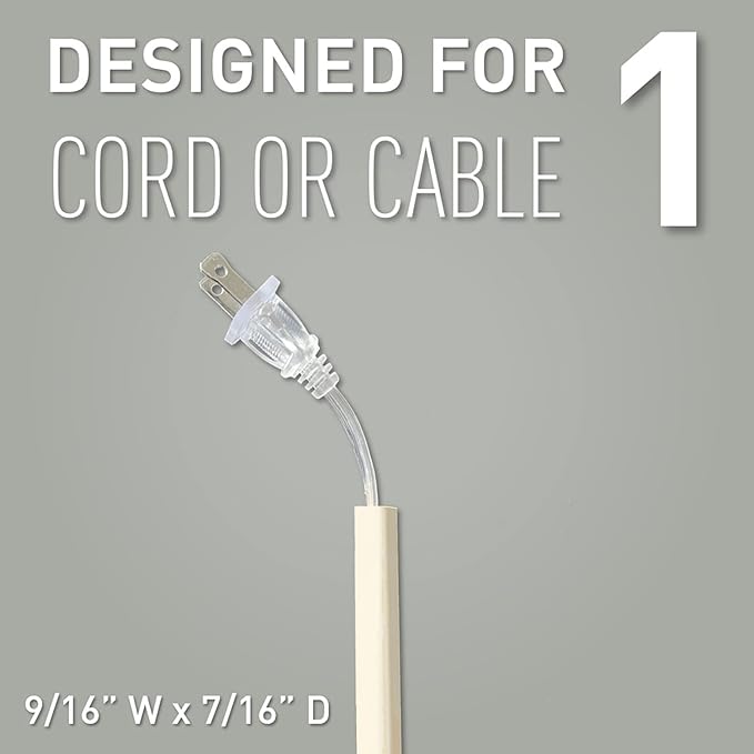 Legrand Wiremold C9 Cordmate Cord Cover Coupling, Organizer for Wall, Holds 1 Cord or Cable, Ivory (2 Pack)