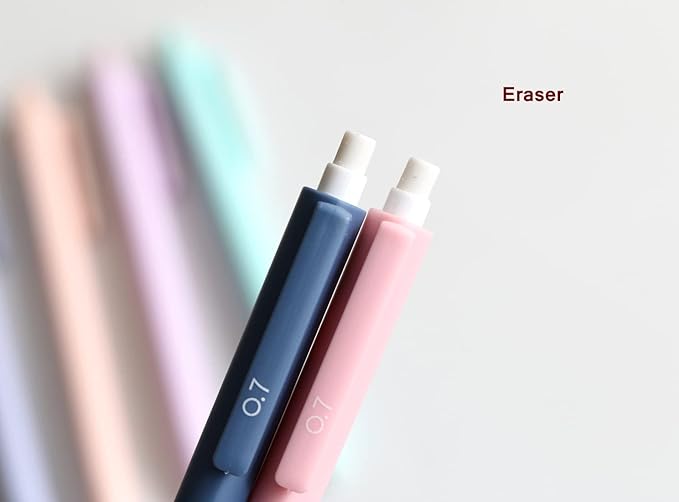 Solid Colors Mechanical Pencils 0.7mm Triangle Shape Automatic Pencil for Writing Office School Supplies Gift Pack of 6 pcs