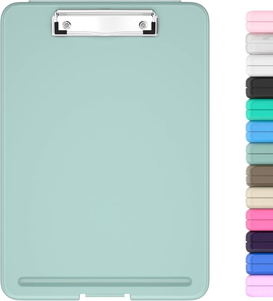 Hongri Clipboard with Storage, 8.5 x 11 Nursing Clip Board Foldable Storage for Nurses, Lawyers, Students, Classroom, Office, School, Size 13.4 x 9.4 X 0.9 in, Green