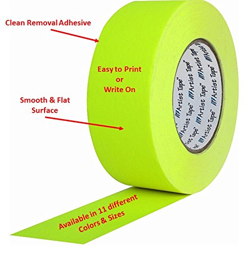 ProTapes Artist Tape Flatback Printable Paper Board or Console Tape, 60 yds Length x 2" Width, Black (Pack of 1)