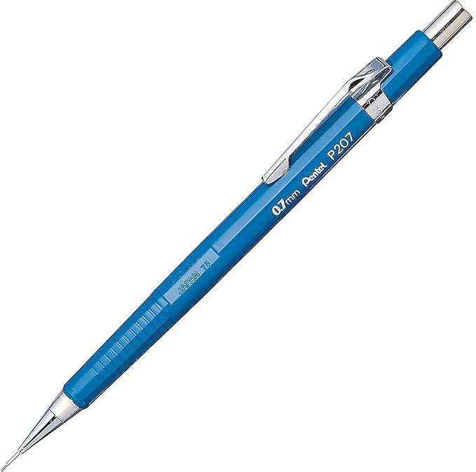 Pentel Sharp Automatic Pencil, (0.7mm), Blue Barrels, Pack of 2 (P207BP2-K6)