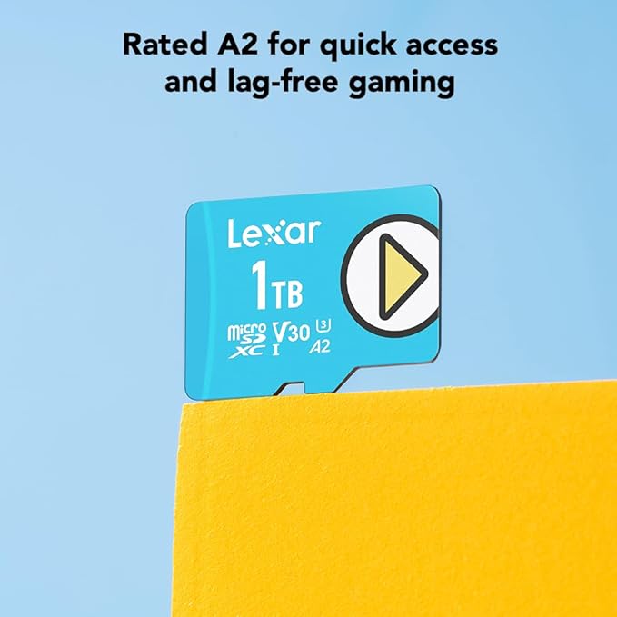 Lexar 1TB Play Blue Micro SD Card, UHS-I, C10, U3, V30, A2, 4K, Up to 160MB/s microSDXC Memory Card, Expanded Storage for Nintendo-Switch 1, Gaming Devices, Smartphones, Tablets (LMSPLBL001T-BNNNU)
