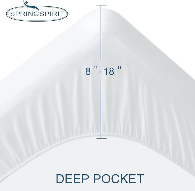 King Size Mattress Cover Protector 100% Waterproof Noiseless Mattress Topper Pad Bed Sheets Fitted up to 18'' Breathable Terry Ultra Soft & Skin-Friendly Mattress Protector King Machine Wash