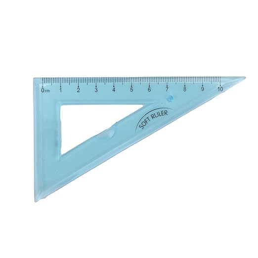 4 Pieces Math Geometry Tool Set Kids Transparent Angle Length Measuring Tools Geometry Set for Kids, Includes Plastic Clear Ruler, Protractor, Triangle for Architects, Engineers