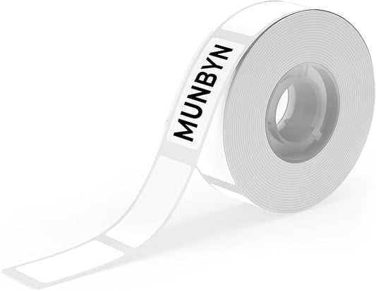 MUNBYN Thermal Label Tape for Penguin Bluetooth Label Maker Machine, 15 x 30mm 210 Labels/Roll, Self-Adhesive Label for Home, Office, School (White)