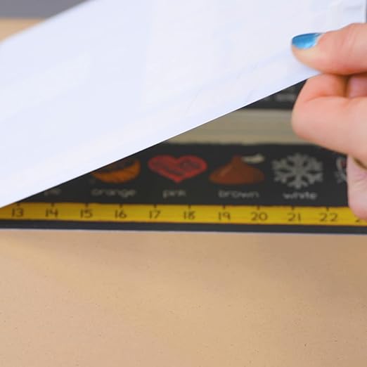 Really Good Stuff 24PK Chalkboard-Style Grades K-2 Self-Adhesive Deluxe Plastic Desktop Reference Nameplate with a Number Line, Alphabet Letters, 2-D and 3-D Shapes, Colors, Left and Right, 120 Grid