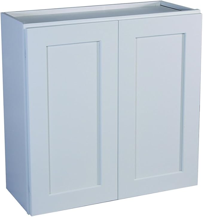 Design House Brookings Shaker Fully Assembled Wall Kitchen Cabinet W3036, 30 W x 12 D x 36 H, Painted White, Solid Wood, Design House, 569111